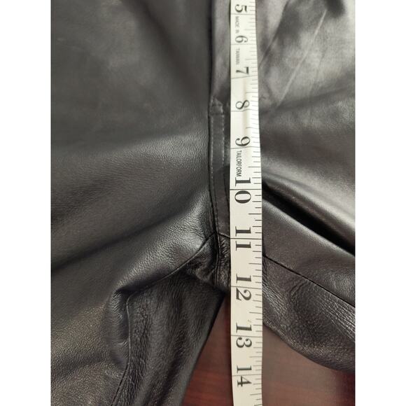 Newport News Leather Pants Women's Sz 6 Black Bootcut Lined Classic Dressy Biker - Picture 11 of 14